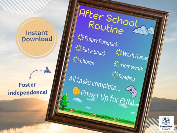 After‑School Routine Chart — Video Game