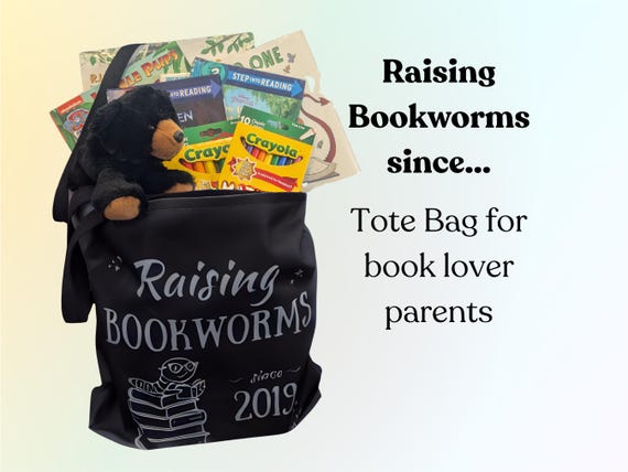 Bookish Mom Tote Bag — Black