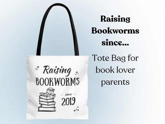 Bookish Mom Tote Bag — White