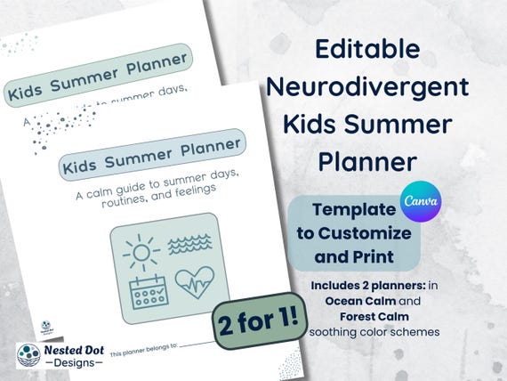 Editable Kids Summer Planner